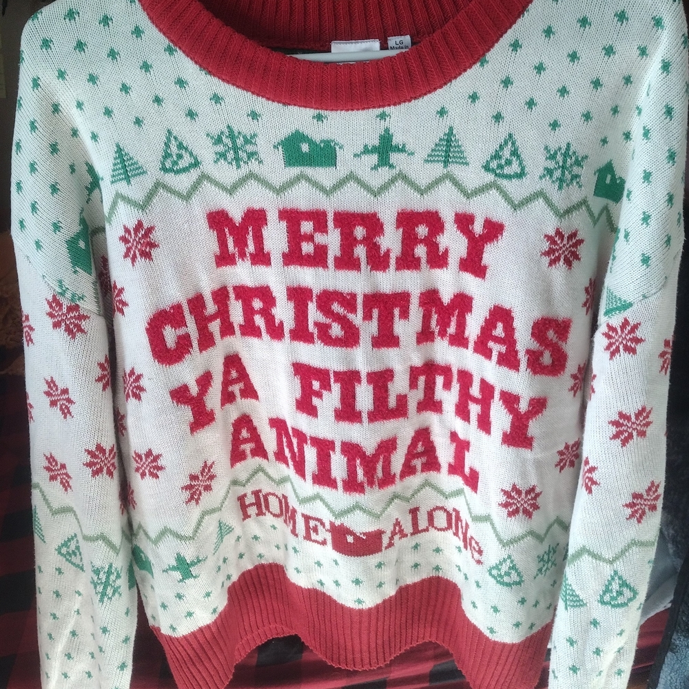 Christmas Sweater with Red and Green Print